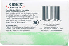 Kirks Ingredientes naturales: jabón suave para cuidado diario.