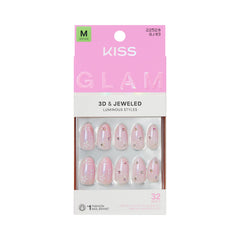 KISS GLAM brisa de bienestar: uñas postizas para un look elegante.