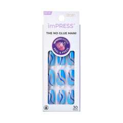 Uñas KISS Impress Sin Pegamento Mani con tallas variadas y ajuste natural.
