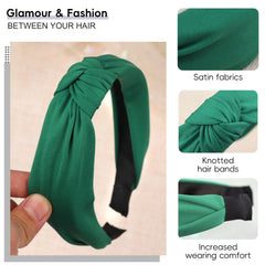Diadema nudo verde de Kistreao, diseño elegante para combinar con ropa formal