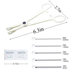 Kit de perforación corporal con pinza septum triangular para mayor precisión