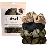 Kitsch scrunchies satinados, textura sedosa para cabello suave durante el día