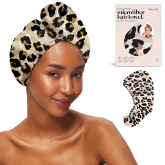 Kitsch, toalla de microfibra para cabello Leopardo, secado rápido y suave.