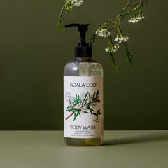 Koala Eco Body Wash, espuma suave para piel limpia y experiencia vigorizante en la ducha.