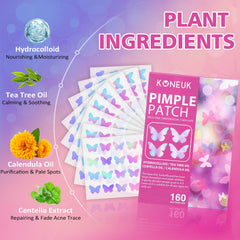 KONEUK parche hidrocoloide mariposa con tea tree para cuidado diario