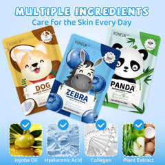 KONEUK mascarilla facial infantil con rana, experiencia lúdica y ligera hidratación.