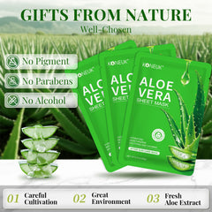KONEUK Mascarilla Aloe Vera, textura refrescante para calmar la piel.