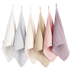 Konssy panos faciales muselina: conjunto de seis, suave y absorbente para limpieza diaria.