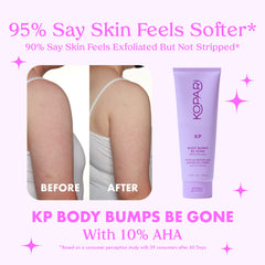 Kopari KP Exfoliante corporal con diez por ciento de AHA, exfoliación suave para poros.