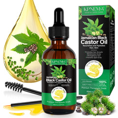KPNEMA Aceite de ricino negro jamaicano en botella, hidrata y fortalece el cabello