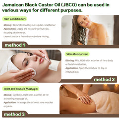 KPNEMA Cuidado de piel con aceite de ricino negro jamaicano, hidratación profunda
