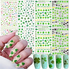 KZBTRBT Dia San Patricio: estampas 3D para uñas, ideal para fiesta