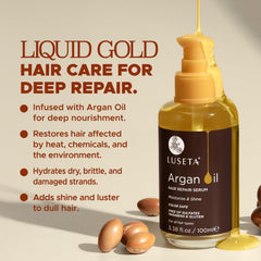 L LUSETA Aceite de Argán, dosis: uso preciso para nutrir y fortalecer el cabello.