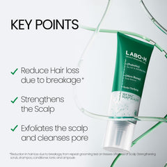 LABO-H exfoliante capilar: textura exfoliante visible para limpieza suave.
