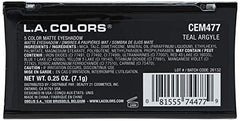 L.A. COLORS Paleta Teal Argyle: mezcla de tonos neutrales y audaces para looks versátiles.