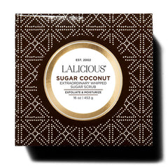 LaLicious exfoliante de azúcar de coco, textura batida, se extiende con facilidad.