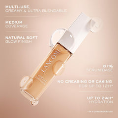 Lancôme Teint Idole Ultra Wear Concealer, muestra en piel, tono uniforme y acabado natural.