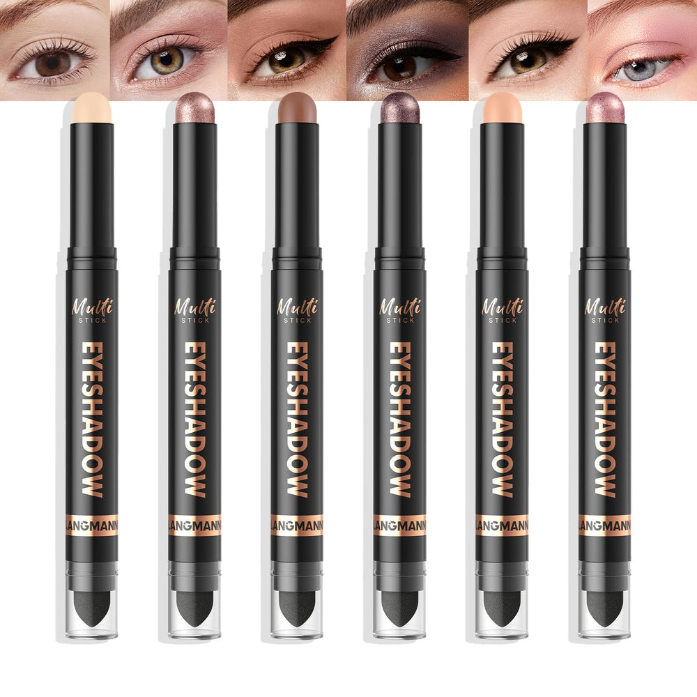 LANGMANNI seis tonos de sombra crema con doble extremo para looks versátiles