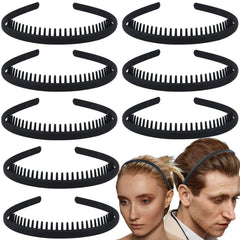 Diadema LAPOHI de plástico con dientes, acabado mate negro, agarre seguro.