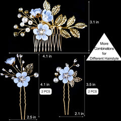 Lapohi horquillas pelo diseño floral dorado, ideal para acentuar recogidos