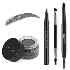 LAVONE conjunto cejas estampado pomada Ebony para definición rápida y duradera