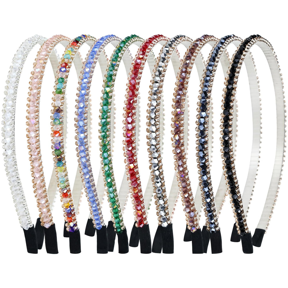 Diadema Lawie con cristales brillantes en blanco para un look elegante diario.