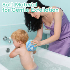 LCZLBath Lufa de malla densa para exfoliar suavemente y generar espuma abundante.