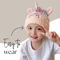 LCBD Gorro de microfibra para secado suave del cabello infantil