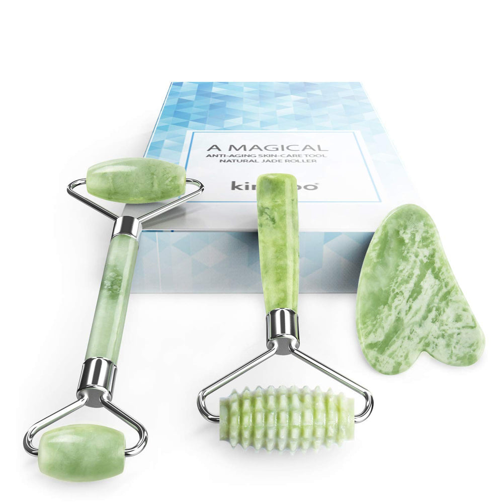 LDREAMAM Kimkoo rodillo de jade para rostro, masaje relajante y luminosidad
