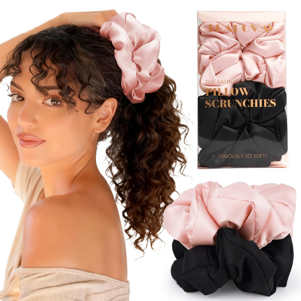 LEADUWAY scrunchies seda relleno almohada para evitar marcas en el cabello