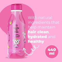 Leche Pal Pelo Kids Styling Cream, etiqueta detallada, información de ingredientes nutritivos.