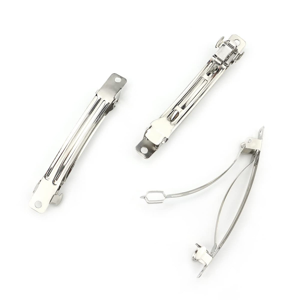 Barrette francesa de LEEFONE 80 mm, tono cromo, ideal para recogidos duraderos.