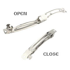 Barrette metálica LEEFONE 80 mm, tono plateado, práctico para peinados rápidos.