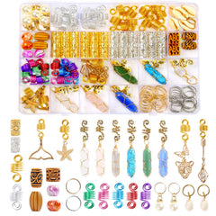 Leeven 129 piezas joyas para cabello en dreadlocks, opción versátil para peinados.