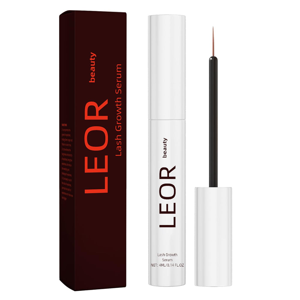 Leor Beauty serum de pestañas frasco con cepillo para pestañas saludables