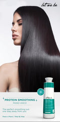Aplicación de Let Me Be Keratina en cabello seco para peinado suave