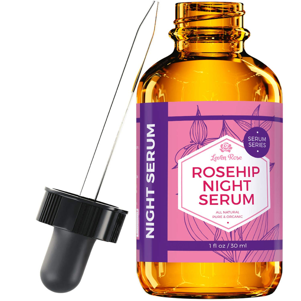 Leven Rose suero nocturno de rosa mosqueta, hidratación para piel seca.