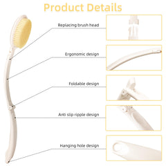 LFJ cabeza cepillo nylon suave para limpieza facial y corporal
