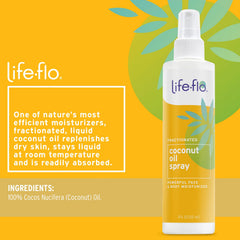 LifeFlo Aceite coco fraccionado atomizador, controla frizz y añade brillo al cabello