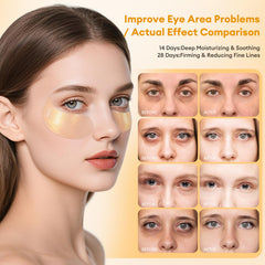 Parches de hidrogel LJ KuKu Lady con brillo dorado para iluminar la mirada.