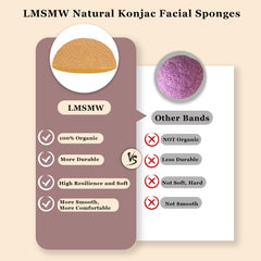 Esponjas Konjac LMSMW con cúrcuma para exfoliación suave.