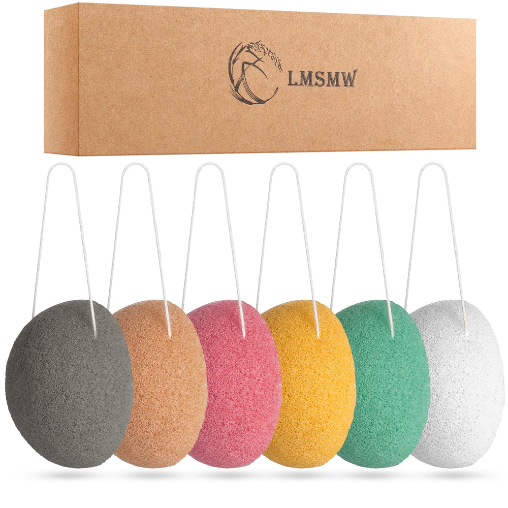 Esponjas Konjac de LMSMW con carbón activado para limpieza profunda.