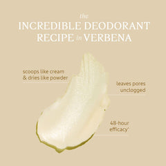 Textura crema del desodorante Verbena para una aplicación cómoda.