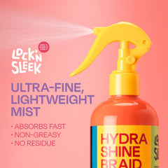Cuero cabelludo hidratado gracias a LOCK'N SLEEK Hydra Shine Braid Spray.