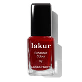 Esmalte LONDONTOWN lakur en botella con acabado brillante y duradero para uñas.