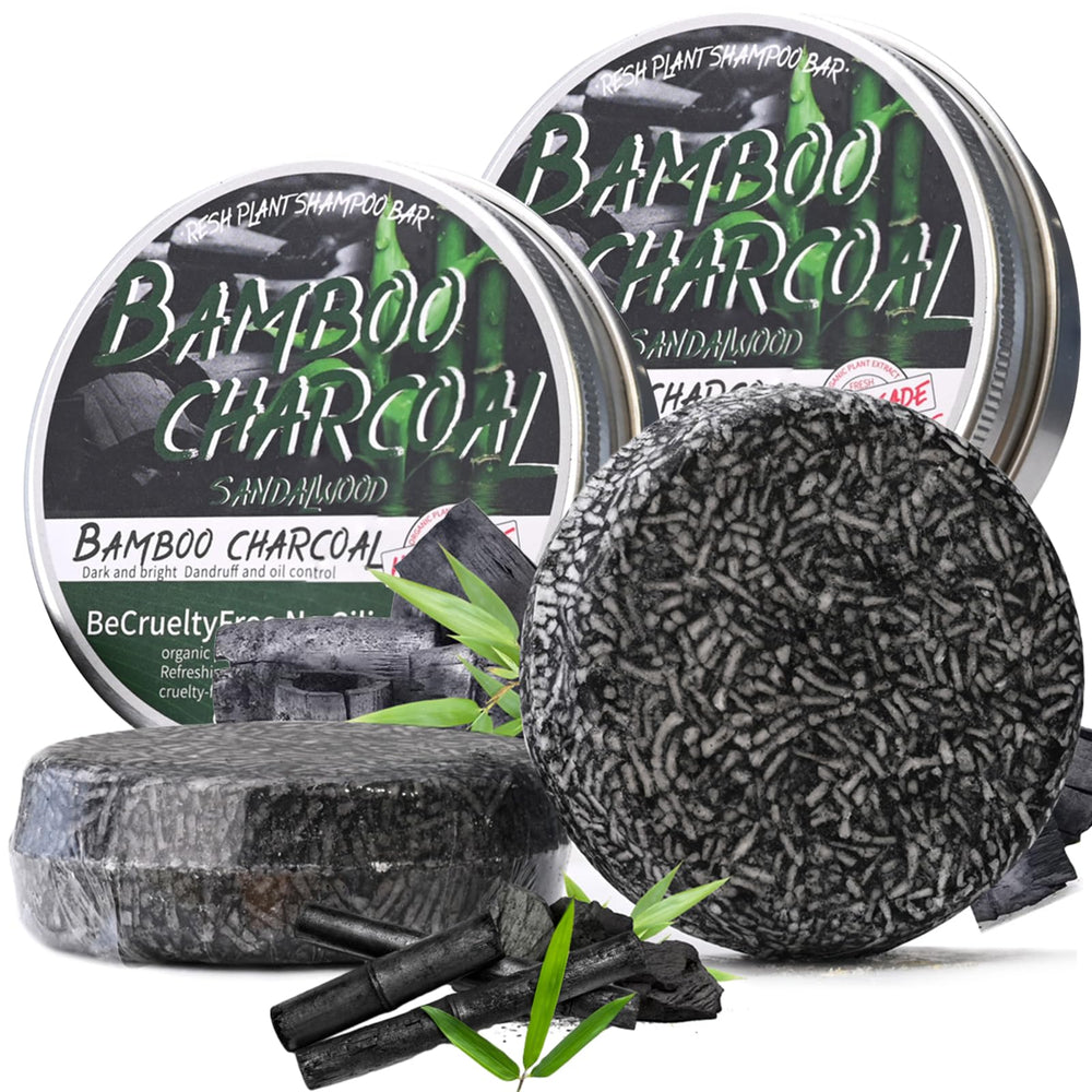 Frente de la barra Loobexery champú-bar carbón de bambú para cabello gris suave