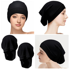 Loopeer gorrito interior, vista lateral, ajuste suave que evita deslizamiento.
