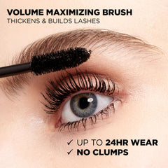 Pestañas más intensas y definidas gracias a la fórmula Voluminous Mascara.