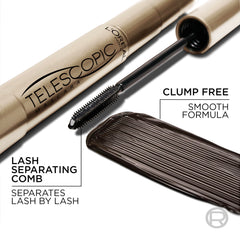 Cepillo plano de precisión de Telescopic Mascara para alargar y separar cada pestaña.