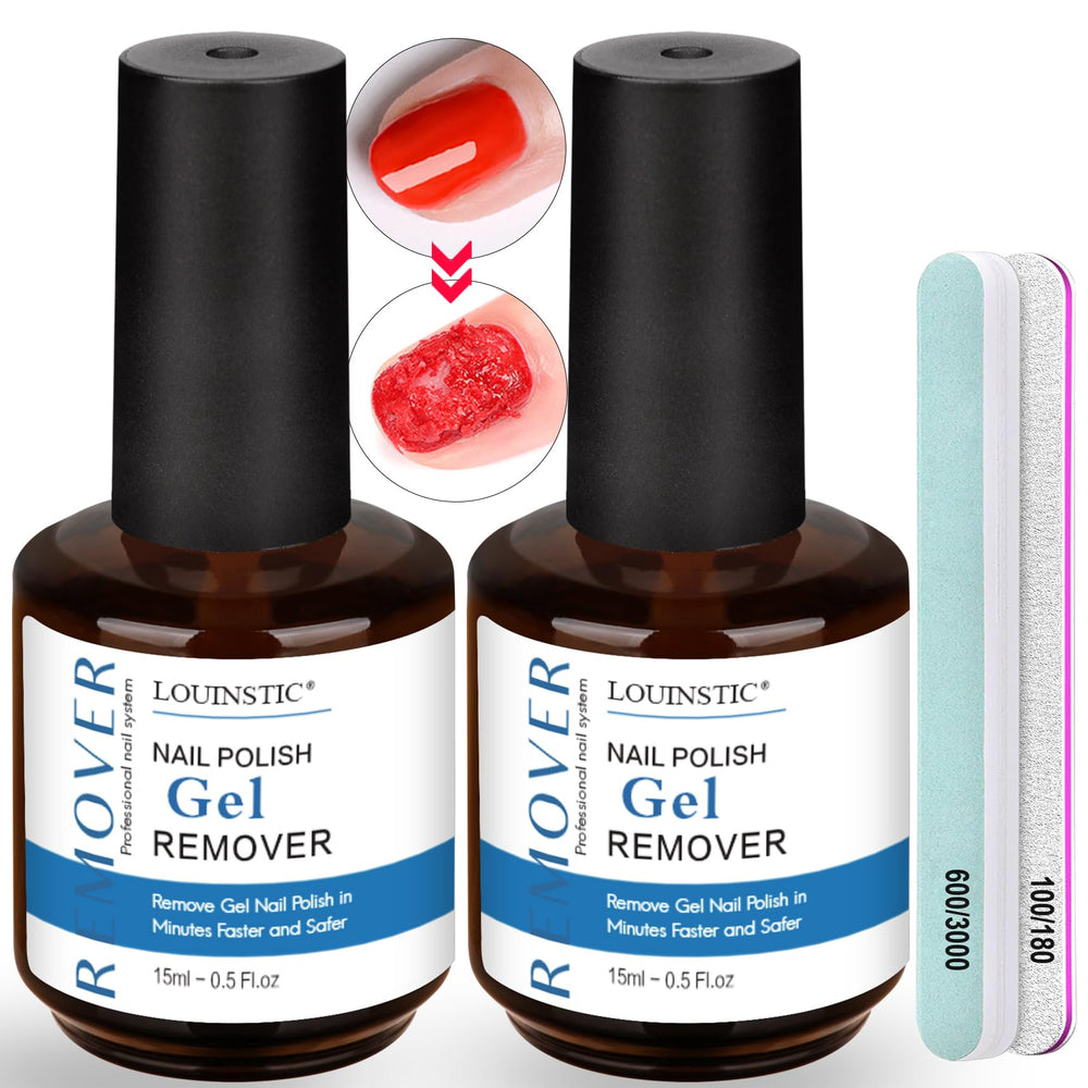 LOUINSTIC kit remover gel de uñas, dos piezas, eliminación rápida sin remojo.